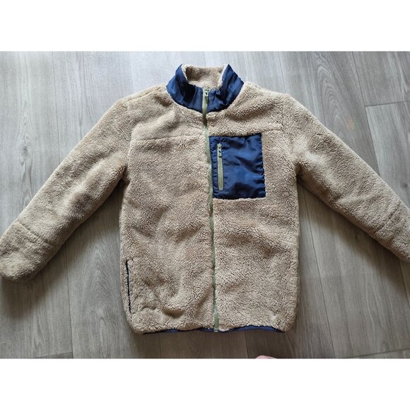 Tommy Bahama Boys Sherpa Jacket Size L 12 Blue & Tan Polyester - Picture 1 of 6